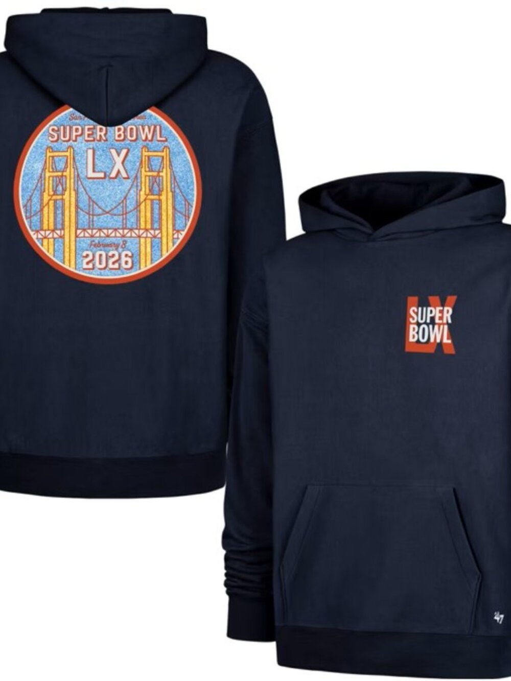 Women's Stoney Clover Lane x '47 Black Super Bowl LX Patches Foundation Hoodie